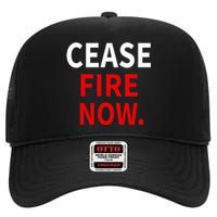 Cease fire Now. High Crown Mesh Back Trucker Hat