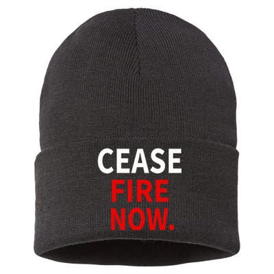 Cease fire Now. Sustainable Knit Beanie