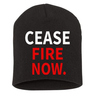 Cease fire Now. Short Acrylic Beanie