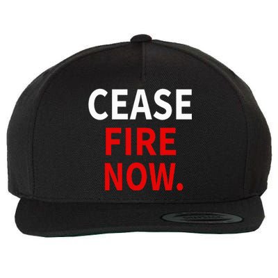 Cease fire Now. Wool Snapback Cap