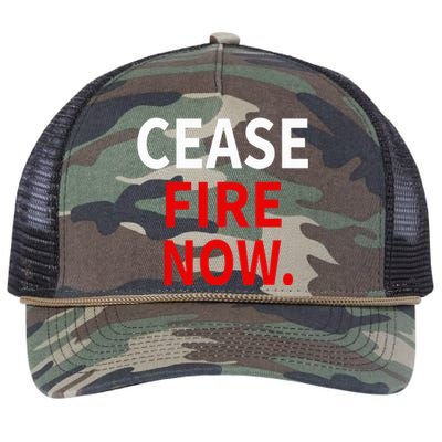 Cease fire Now. Retro Rope Trucker Hat Cap