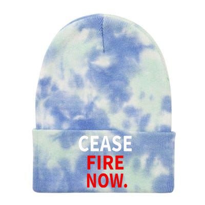 Cease fire Now. Tie Dye 12in Knit Beanie