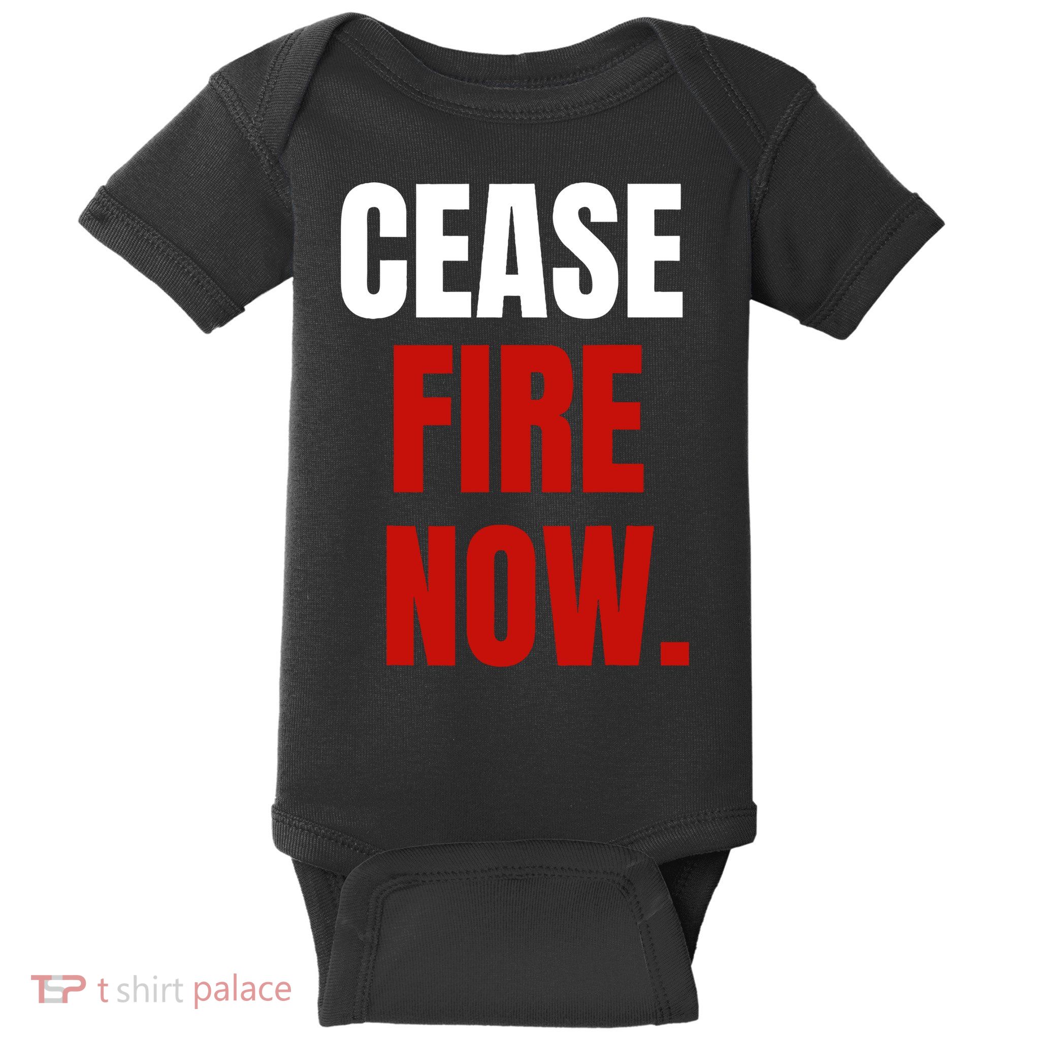 Cease Fire Now Baby Bodysuit