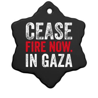 Cease Fire Now In Gaza Jews Say Cease Fire Not In Our Name  Ceramic Star Ornament