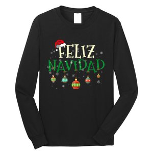 Christmas Feliz Navidad Santa Hat TShirt Long Sleeve Shirt