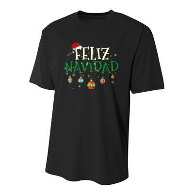 Christmas Feliz Navidad Santa Hat TShirt Youth Performance Sprint T-Shirt