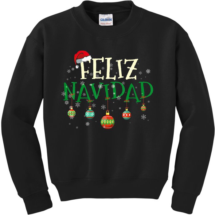 Christmas Feliz Navidad Santa Hat TShirt Kids Sweatshirt