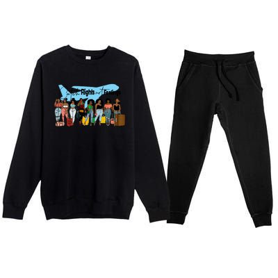 Catch Flights No Feeling Vacay Mode Family Matching Vacation Gift Premium Crewneck Sweatsuit Set