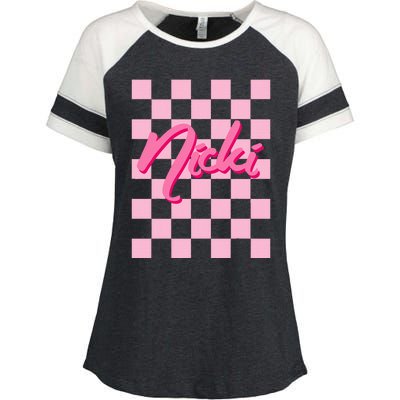 Cute First Name Nicki Enza Ladies Jersey Colorblock Tee