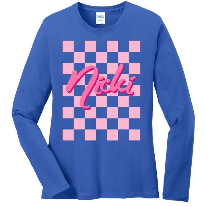 Cute First Name Nicki Ladies Long Sleeve Shirt