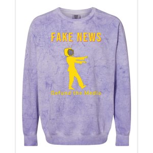 Conservative Fake News Defund The Media Colorblast Crewneck Sweatshirt