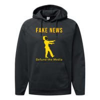 Conservative Fake News Defund The Media Performance Fleece Hoodie