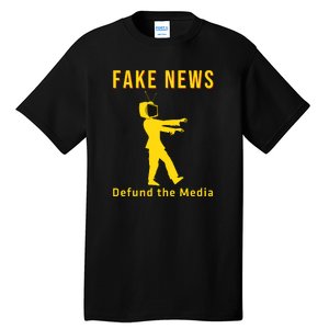 Conservative Fake News Defund The Media Tall T-Shirt