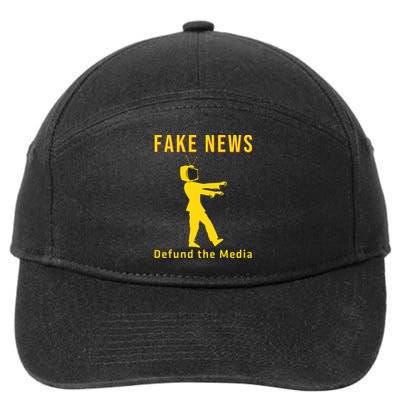 Conservative Fake News Defund The Media 7-Panel Snapback Hat