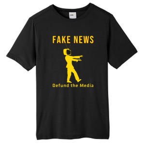 Conservative Fake News Defund The Media Tall Fusion ChromaSoft Performance T-Shirt