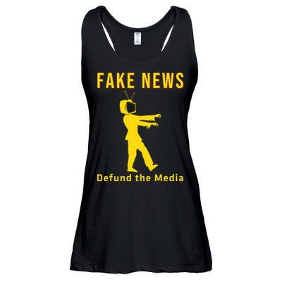 Conservative Fake News Defund The Media Ladies Essential Flowy Tank