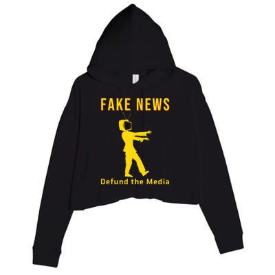 Conservative Fake News Defund The Media Crop Fleece Hoodie