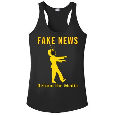 Conservative Fake News Defund The Media Ladies PosiCharge Competitor Racerback Tank