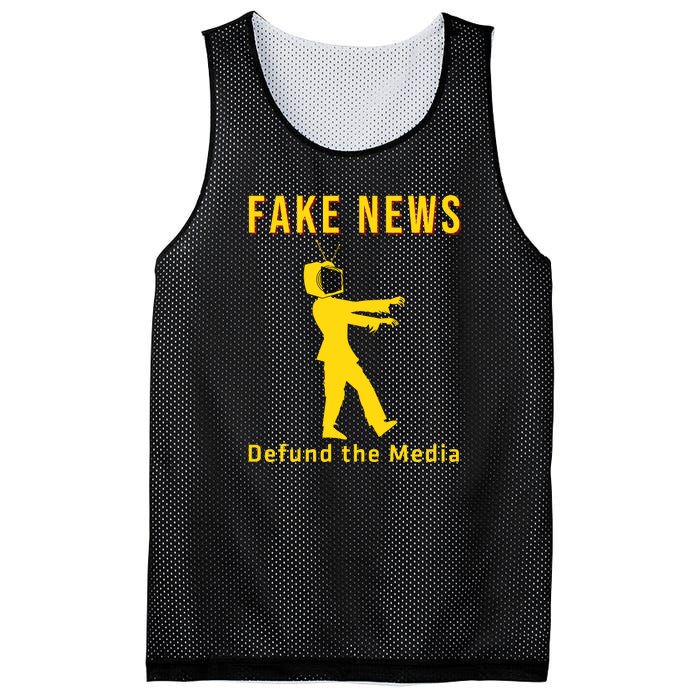 Conservative Fake News Defund The Media Mesh Reversible Basketball Jersey Tank