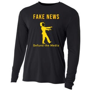 Conservative Fake News Defund The Media Cooling Performance Long Sleeve Crew