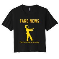 Conservative Fake News Defund The Media Women's Crop Top Tee