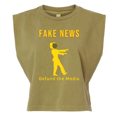 Conservative Fake News Defund The Media Garment-Dyed Women's Muscle Tee