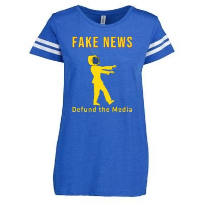 Conservative Fake News Defund The Media Enza Ladies Jersey Football T-Shirt