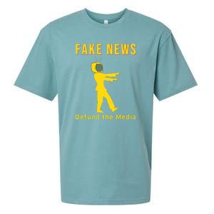 Conservative Fake News Defund The Media Sueded Cloud Jersey T-Shirt