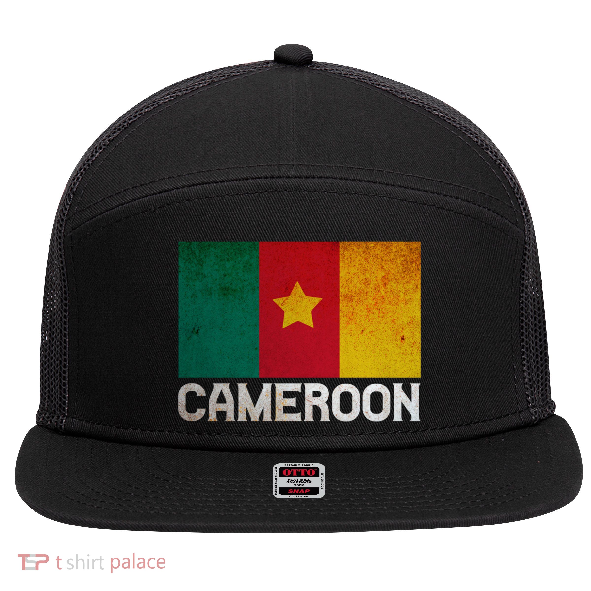 Cameroon Flag National Pride Roots Country Matching Family Great Gift 7 Panel Mesh Trucker Snapback Hat