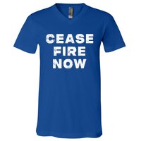 Cease fire Now Not In Our Name V-Neck T-Shirt