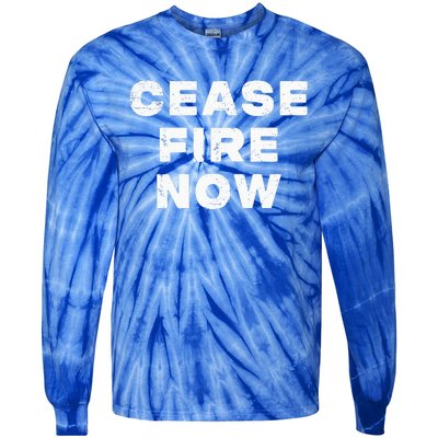 Cease fire Now Not In Our Name Tie-Dye Long Sleeve Shirt