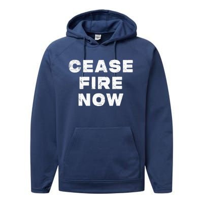 Cease fire Now Not In Our Name Performance Fleece Hoodie