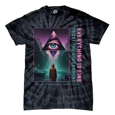 Conservative Fake News Media New World Order Tie-Dye T-Shirt