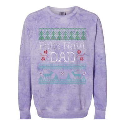 Christmas Feliz Navi Dad Xmas Pun Colorblast Crewneck Sweatshirt