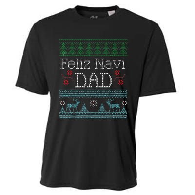 Christmas Feliz Navi Dad Xmas Pun Cooling Performance Crew T-Shirt