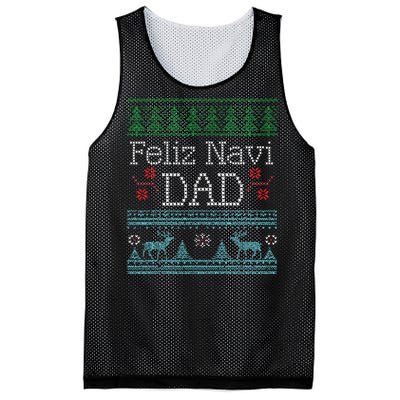 Christmas Feliz Navi Dad Xmas Pun Mesh Reversible Basketball Jersey Tank