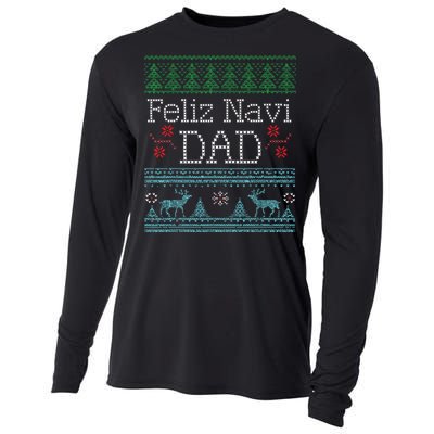 Christmas Feliz Navi Dad Xmas Pun Cooling Performance Long Sleeve Crew