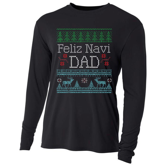 Christmas Feliz Navi Dad Xmas Pun Cooling Performance Long Sleeve Crew