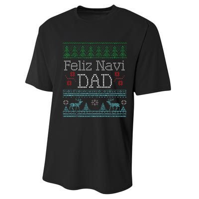 Christmas Feliz Navi Dad Xmas Pun Performance Sprint T-Shirt