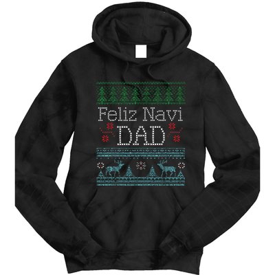 Christmas Feliz Navi Dad Xmas Pun Tie Dye Hoodie