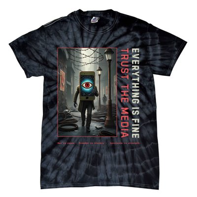 Conservative Fake News Media New World Order Tie-Dye T-Shirt