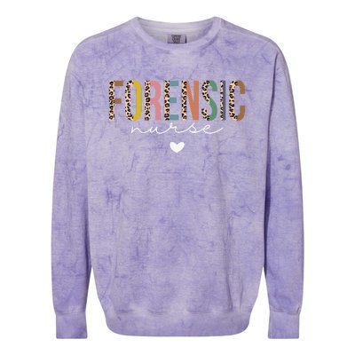 Cute Forensic Nurse SANE Nurse Leopard Correctional Nursing Colorblast Crewneck Sweatshirt