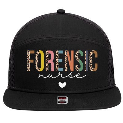 Cute Forensic Nurse SANE Nurse Leopard Correctional Nursing 7 Panel Mesh Trucker Snapback Hat