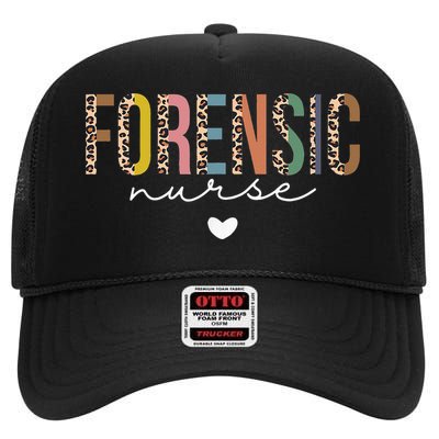 Cute Forensic Nurse SANE Nurse Leopard Correctional Nursing High Crown Mesh Back Trucker Hat