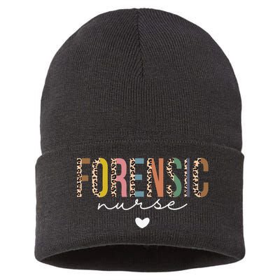 Cute Forensic Nurse SANE Nurse Leopard Correctional Nursing Sustainable Knit Beanie