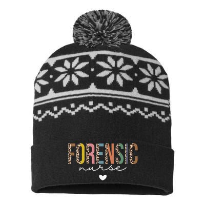 Cute Forensic Nurse SANE Nurse Leopard Correctional Nursing USA-Made Snowflake Beanie