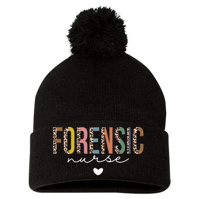 Cute Forensic Nurse SANE Nurse Leopard Correctional Nursing Pom Pom 12in Knit Beanie