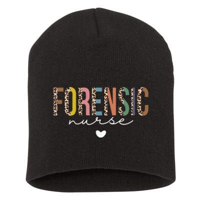 Cute Forensic Nurse SANE Nurse Leopard Correctional Nursing Short Acrylic Beanie