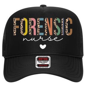 Cute Forensic Nurse SANE Nurse Leopard Nursing High Crown Mesh Back Trucker Hat