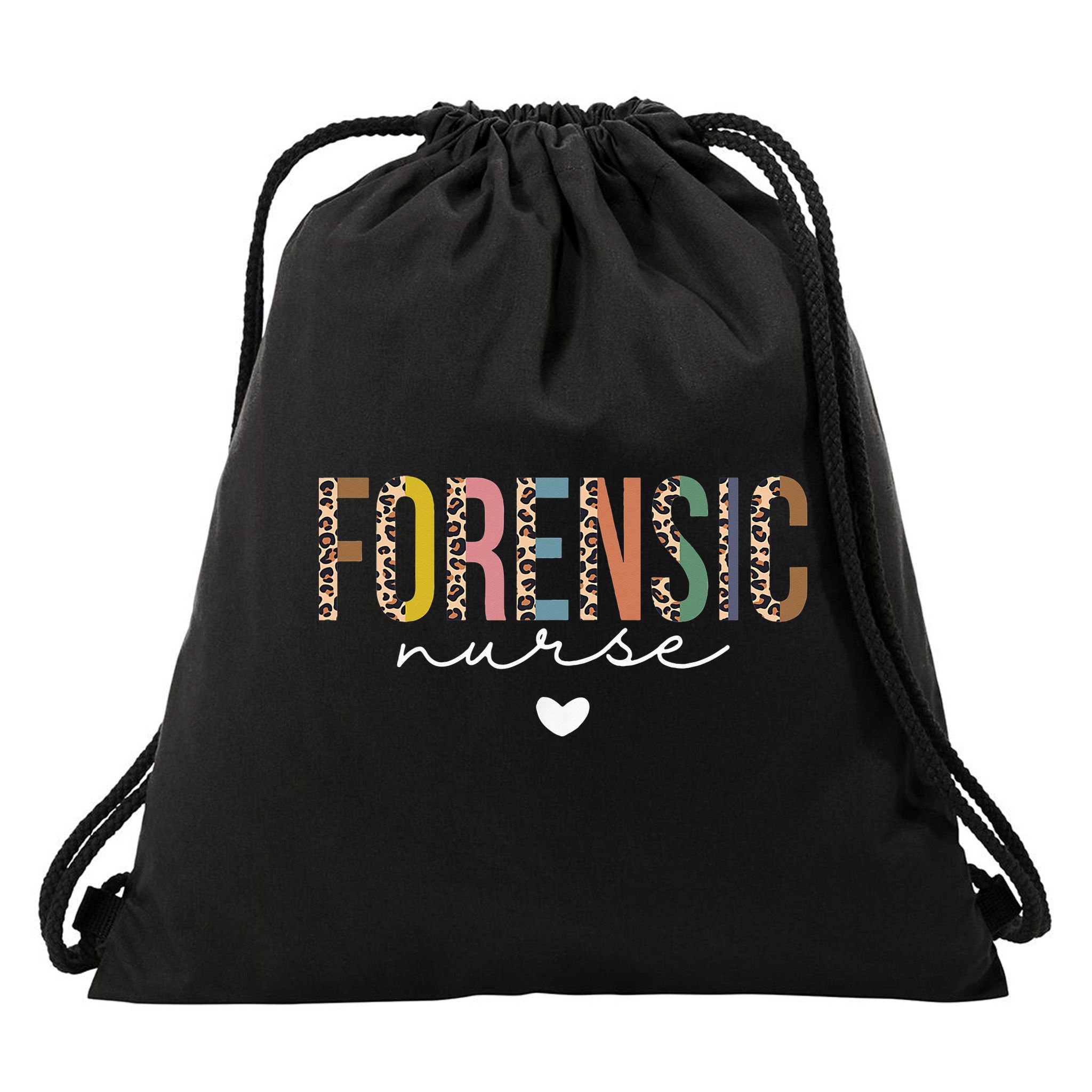 Cute Forensic Nurse SANE Nurse Leopard Nursing Drawstring Bag